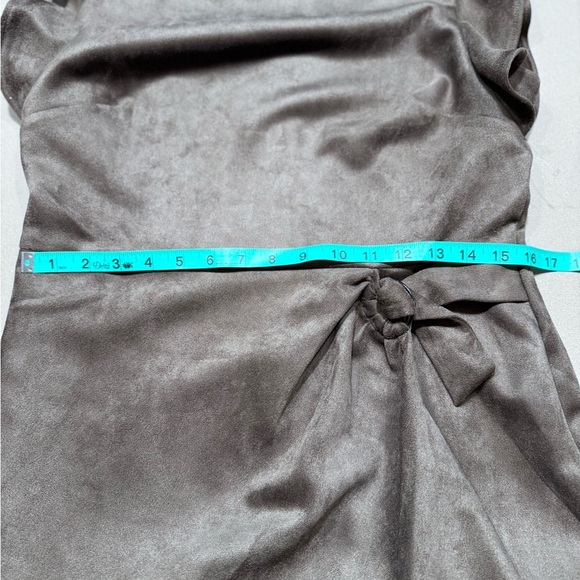 DKNY Brown Faux Suede Midi Dress - Picture 8 of 9